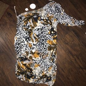 Vintage Animal Printed One Sleeve Mini